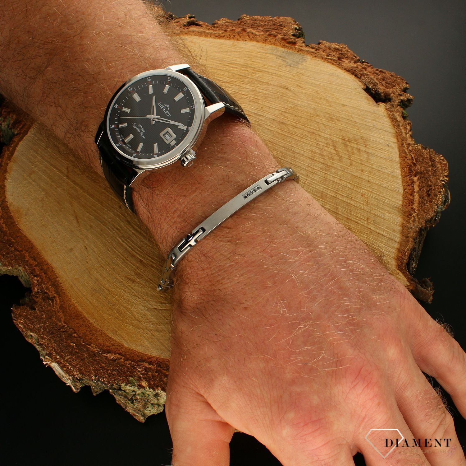 Bransoletka Nomination Italy Strong Diamenty, srebrna 028315 001. Męska bransoletka Nomination Italy wykonana z najwyższej jakości stali szlachetnej z elementami pokrywanymi metodą PVD w kolorze srebra (2).jpg